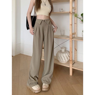 Quần ống rộng suông cạp gấp lưng cao có bigsize