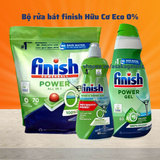 Viên rửa bát Finish ECO 0% 70 Viên 40 viên [ Loại hữu cơ All in 1 MAX ].
