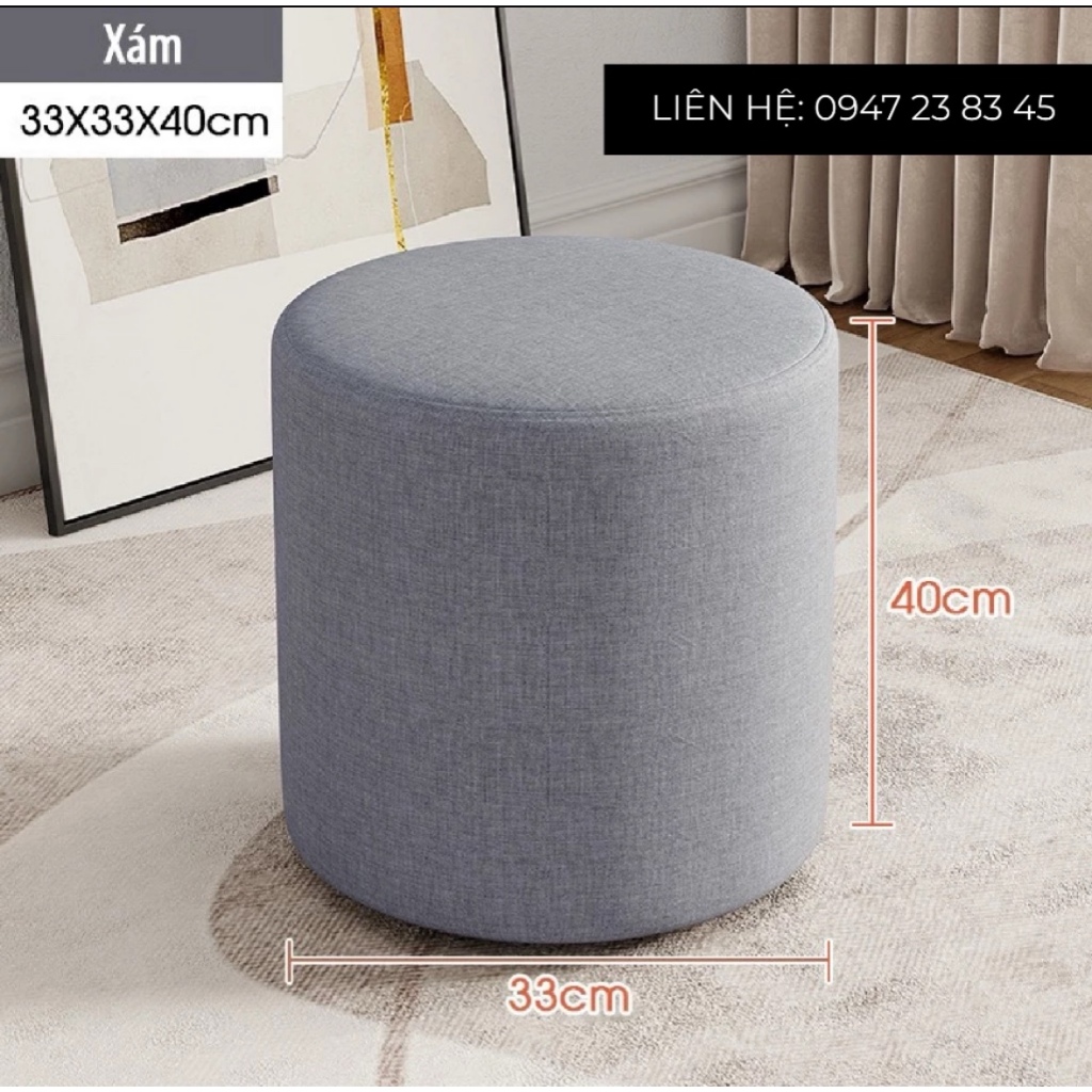 Gía Xưởng Mới Về Ghế Đôn Sofa - Bàn Trang Điểm Màu Xám Cao 40cm Đường kính 33cm Hoàn tiền 100% nếu khách không hài lòng | BigBuy360 - bigbuy360.vn