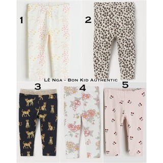 Quần legging cotton mỏng bé gái HM Spain/US/CN từ 4-6m đến 3-4y