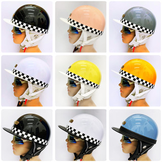 Mũ Bảo Hiểm 1/2 Đầu NAPOLI Có Ốp Da Che Tai Và Cổ Phong Cách Bosozoku  Nhật Bản /Nón Bảo Hiểm Kiểu Nhật .