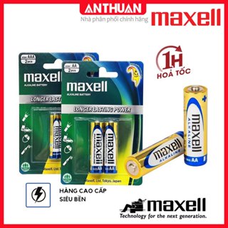 Pin AA Pin AAA Maxell Alkaline 1.5V Vỉ 2 Viên Pin Tiểu Pin Đũa chất lượng cao cho micro, điều khiển