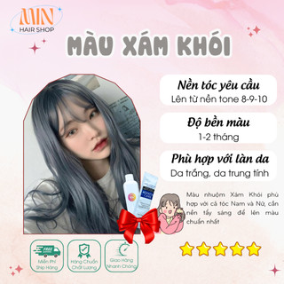 Thuốc nhuộm tóc màu xám khói cần tẩy, lên màu chuẩn, không đau, rát | minhairshop