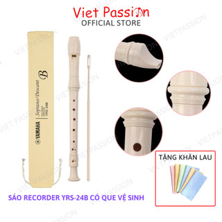 Sáo Recorder Soprano Yamaha YRS-23 Tone B có que vệ sinh Viet Passion
