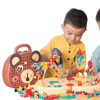 ( KÈM KHOAN PIN)  Bộ Đồ Chơi Kỹ Sư Lắp Ráp Kèm Khoan Pin, Đồ Chơi Vặn Ốc Vít, Cho Bé