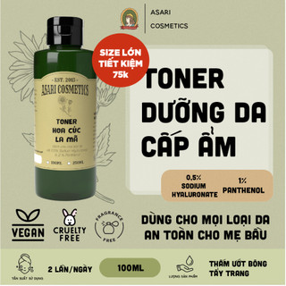 [250ml - Size lớn]Toner cấp ẩm, dưỡng da, giảm kích ứng chiết xuất hoa cúc, B5 dùng hằng ngày handmade Asari Cosmetics