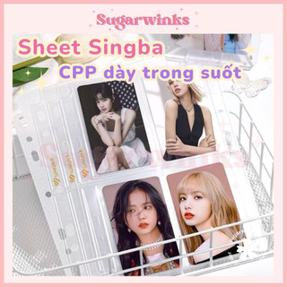 ♡ Sheet A5 Singba CPP dày trong suốt 4 ô - sheet đựng card bìa còng binder A5 #SHEET_CPP