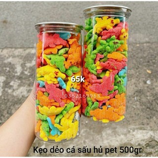 Kẹo dẻo trái cây hình cá sấu hủ pet 500gr