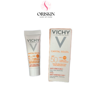 [Mới] Sample Chính Hãng  Vichy Kem Chống Nắng Vichy Bảo Vệ Da, Ngăn Ngừa Lão Hóa Soleil Anti-Aging SPF50 UVA + UVB 3Ml