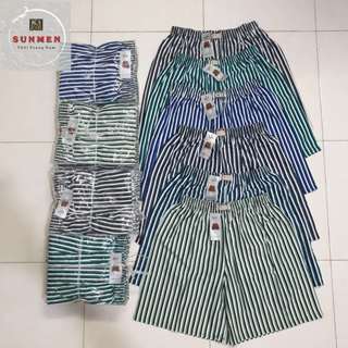 [LOẠI DÀY] Quần Đùi Nam Kẻ Sọc Thun Co Giãn Có Túi Sau Mặc Ngủ,Mặc Nhà Thoáng Mát Chất Cotton 4 Chiều Size Từ 50-90kg