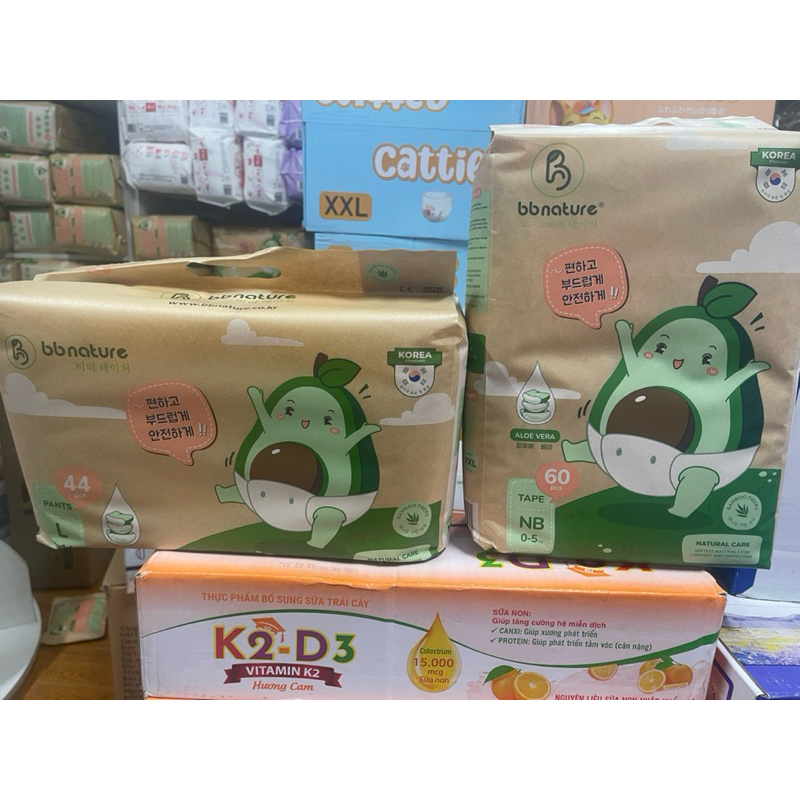 Tã Bỉm Quần Dán BB Nature Hàn Quốc, Mềm Mại, Mỏng Nhẹ Đủ Size NB60/S56/M52/M48/L44/XL40/XXL38