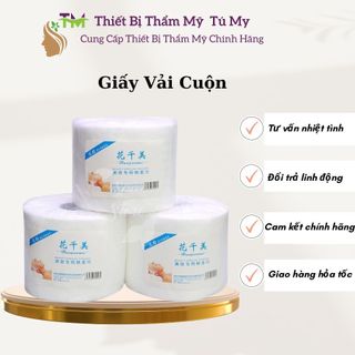 Giấy vải cuộn cotton chuyên dụng rửa mặt , tẩy trang , dùng trong spa