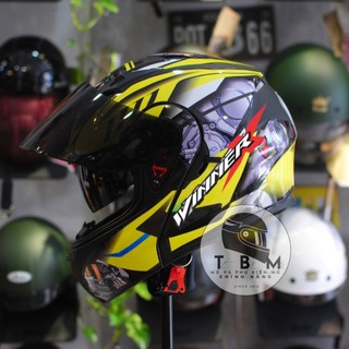 Mũ bảo hiểm Fullface Lật hàm WINNERX Nhiều màu 2 kính tiện lợi Helmet