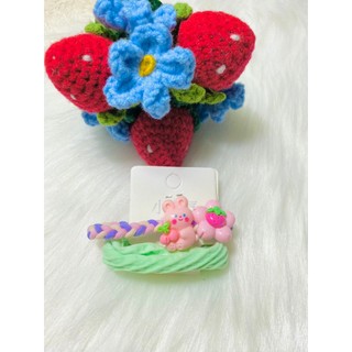 Set 2 cột tóc dễ thương mix màu charm thỏ