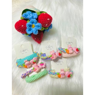 Set 2 cột tóc dễ thương mix màu charm thỏ