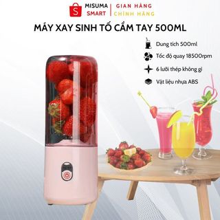  Máy Xay Sinh Tố Cầm Tay Mini MISUMA, Máy Xay Hoa Quả Đa Năng 6 Lưỡi Dung Tích 500ml