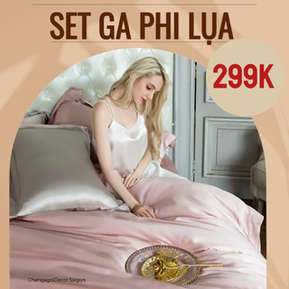 BỘ GA Giường 4món PHI LỤA 1M6, 1M8 nệm cao 20cm