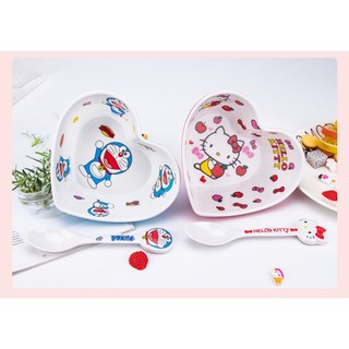 🌸CHÉN BÁT TÔ HÌNH TRÁI TIM HELLO KITTY DOREMON