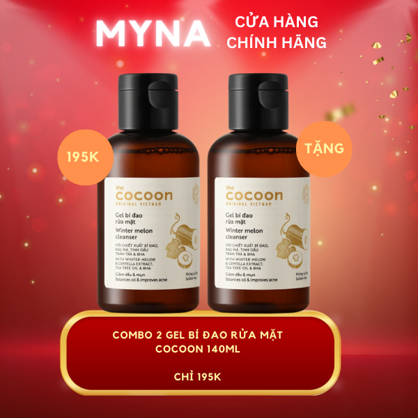 Combo 2 Gel bí đao rửa mặt Cocoon 140ml