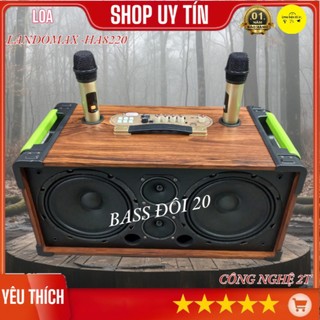 Loa karaoke xách tay landomax ha-8220 kèm 2 micro uhf