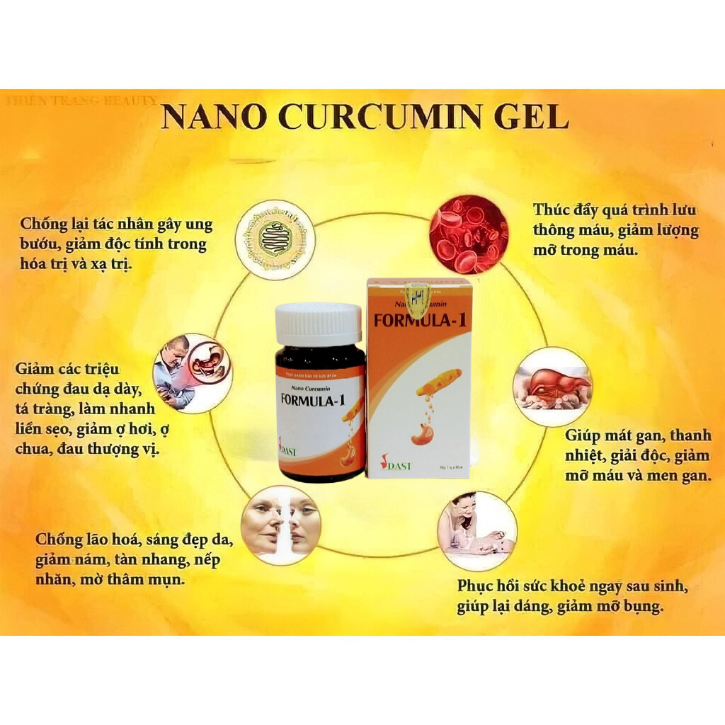 Tinh chất nghệ Nano curcumin formula -1 Viện Hàn Lâm KHCN dạng gel 50ml