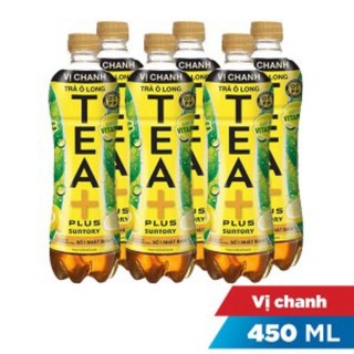 Lốc 6 chai trà ô long tea plus/ ô long chanh 450ml của pepsiCo