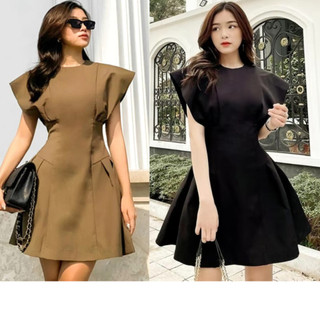 Váy Chiết Eo Nữ DANSOOSTORE, Váy Thiết Kế Phối Tay Cánh Tiên Cao Cấp Nhiều Màu Dự Tiệc Sang Chảnh NT30