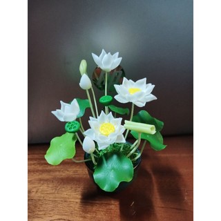 Chậu hoa sen đất sét mini