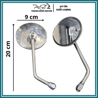 Gương chiếu hậu tròn cao cấp, gương xe máy tròn đẹp, phủ inox, chân 8,10 li, gương xe sh, xe điện, xe cup, vespa, vision