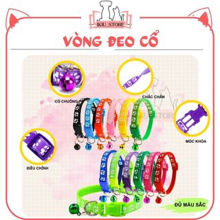 Vòng đeo cổ cho chó mèo IKIU phụ kiện thú cưng dây đeo có thể điều chỉnh size dưới 5kg