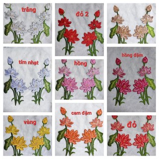 Nhành hoa sen ủi nhiệt lên vải