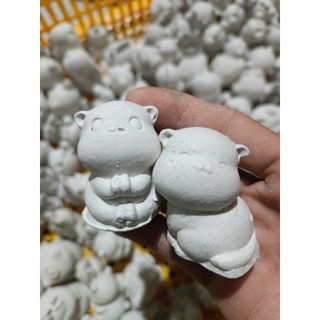 Tượng tô màu mèo mini ôm cá - mẫu ngẫu nhiên