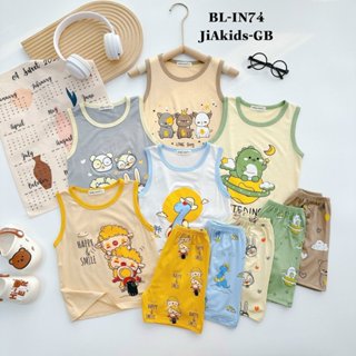 Bộ Ba Lỗ THUN LẠNH MINKY MOM In Hình Động Vật Dễ Thương Cho Bé BL-IN74