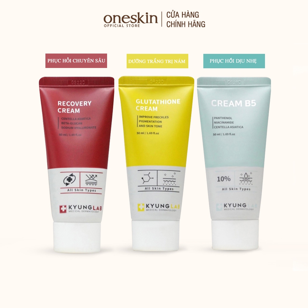 Kem dưỡng KyungLab phục hồi chuyên sâu, giảm nám tàn nhang, nâng tone Cream B5, Recovery, Glutathion