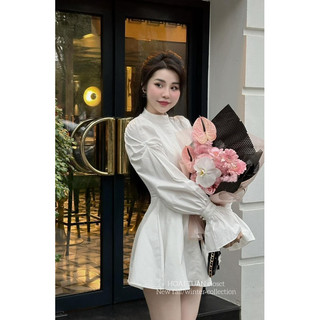 Váy Sơ Mi Thổ Cổ Tàu Tay Loe