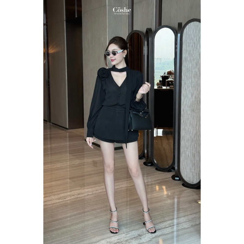 coshe- SET ÁO LỤA CHÂN VÁY GẤM HOẠ TIẾT