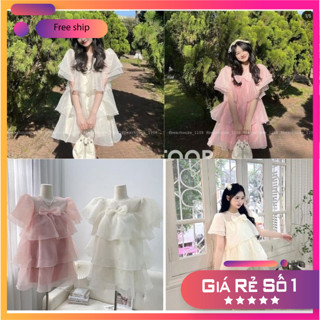 Váy công chúa voan tơ babydoll -nhiều tầng 2 lớp kiểu dáng hàn quốc ulzzang -đầm dự tiệc sang chảnh