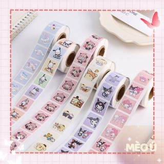 Cuộn 500 tem sticker hoạt hình sanrio niêm phong