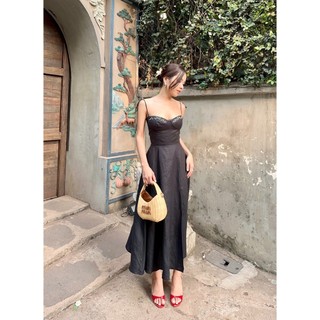 Nadia Dress Black - Váy Maxi Đen 2 Dây Nữ Tính, Đầm Đi Biển Du Lịch