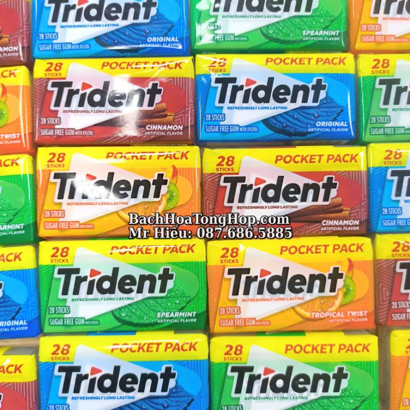 [Hỏa Tốc] Kẹo cao su Trident Mỹ các vị