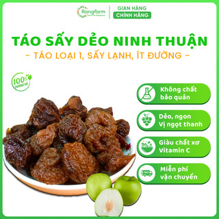 Táo Sấy Dẻo Ninh Thuận Rangfarm 250g, Mứt Táo Sấy Dẻo Tách Hạt  Ít Đường Vị Ngọt Nhẹ, Ăn Vặt Tốt Cho Mẹ Bầu, Ăn Kiêng