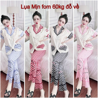 Pijama lụa mịn tay ngắn quần dài freesize 40-60kg