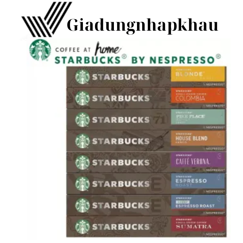 Cà Phê Viên Nén Nespresso Starbucks, Viên Nén Cà Phê Starbucks, Nespresso Capsules, 10 Viên, Nhiều V