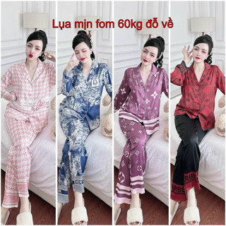 Pijama lụa mịn cao cấp tay dài quần dài freesize fom 40-60kg