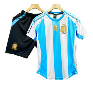 Quần Áo Bóng Đá, Đồ Đá Banh Đội Tuyển Messi Argentina Trắng Xanh 2024 8kg - 88kg - Thun Lạnh Cao Cấp, Không Nhăn