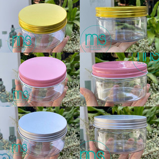 Hủ nhựa pet 200g-250g thân lùn nắp nhôm hồng, vàng, bạc có nắp lót