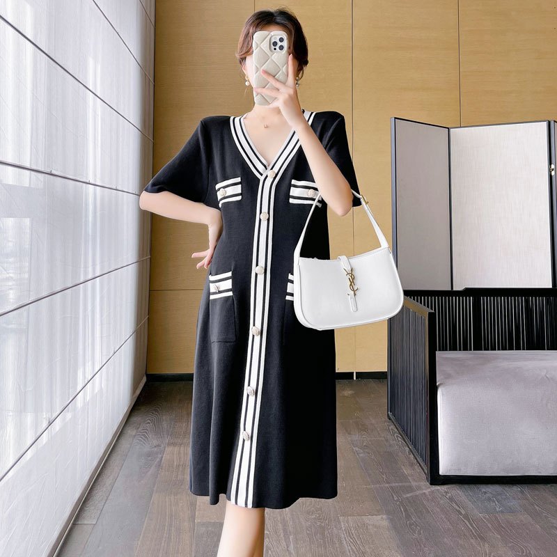 Đầm bầu xinh mặc tết Dambauxinh-L1131 Váy bầu thiết kế cổ tròn chất lụa hoa