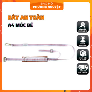 Dây đai an toàn A4 móc bé 💖 𝑭𝑹𝑬𝑬𝑺𝑯𝑰𝑷 💖 dây đai đảm bảo an toàn trên cao - Dây Chất liệu dây: Sợi Polyester  (tải 1200kg)