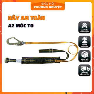 Dây đai an toàn A2 móc to 💖 𝑭𝑹𝑬𝑬𝑺𝑯𝑰𝑷 💖 dây đai đảm bảo an toàn trên cao - Dây Chất liệu dây: Sợi Polyester  (tải 1800kg)