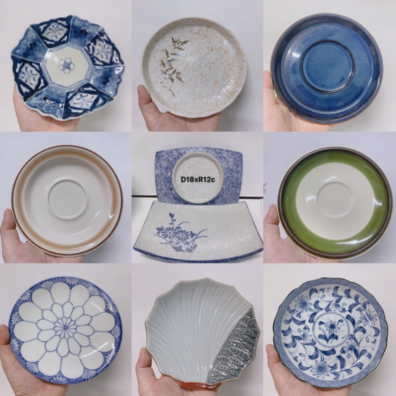 Dĩa gốm sứ Nhật size vừa (D03) (15-17cm)